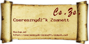 Cseresznyák Zsanett névjegykártya