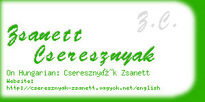 zsanett cseresznyak business card